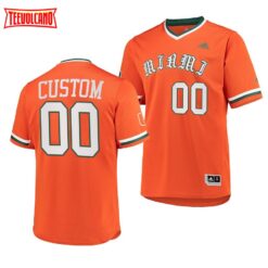 Miami Hurricanes Custom College Baseball Jersey Orange