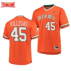 Miami Hurricanes Edgardo Villegas College Baseball Jersey Orange