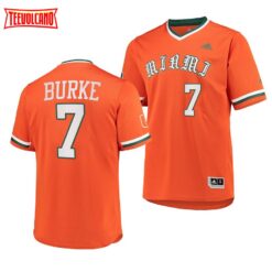 Miami Hurricanes Jacob Burke College Baseball Jersey Orange