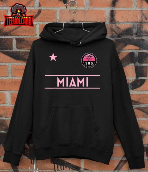 MIAMI Palm Tree Mini Pink Badge – 305 Area Code Edition T-Shirt