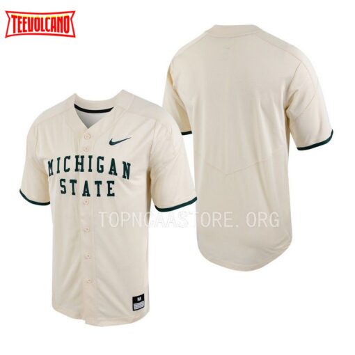 Michigan State Spartans College Baseball Natural Full-Button Jersey