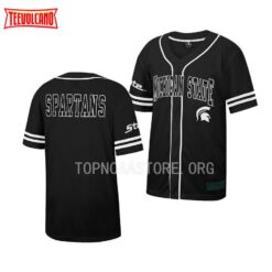 Michigan State Spartans Free Spirited Black College Baseball Jersey