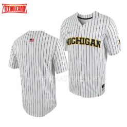 Michigan Wolverines College Baseball White Full-Button Jersey