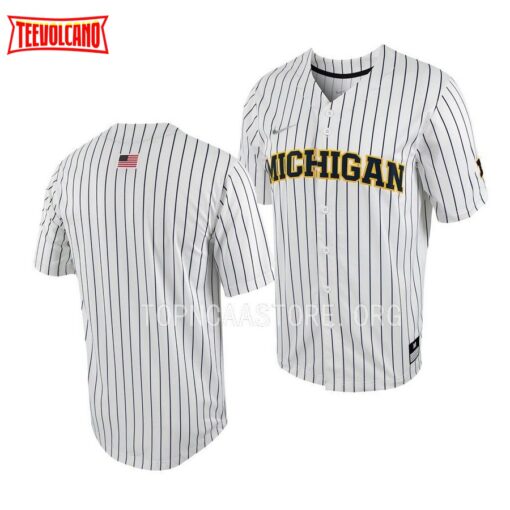 Michigan Wolverines College Baseball White Full-Button Jersey