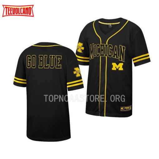 Michigan Wolverines Free Spirited Black College Baseball Jersey