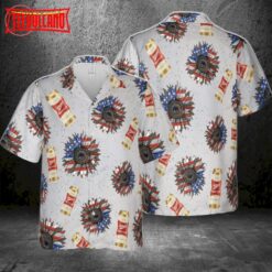 Miller High Life Sunflowered 4th Of July Hawaiian Shirt