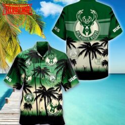 Milwaukee Bucks Palm Hawaiian Shirt