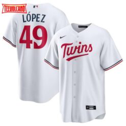 Minnesota Twins Pablo Lopez White 2023 Home Replica Jersey