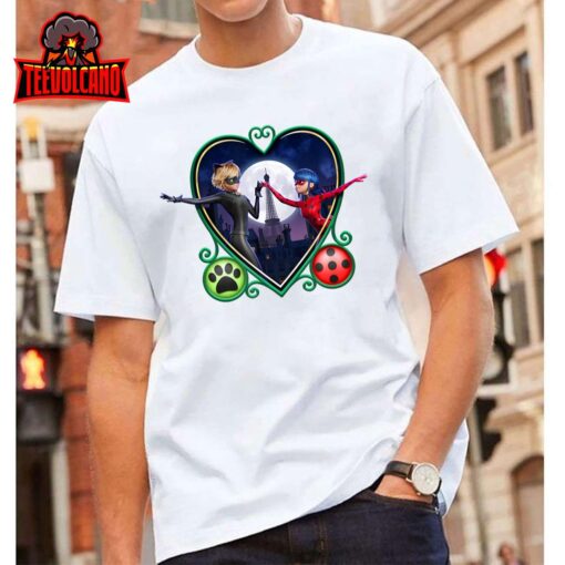 Miraculous Ladybug and Cat Noir The Movie Heart T-Shirt