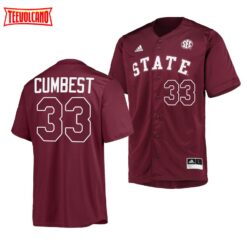 Mississippi State Bulldogs Brad Cumbest College Baseball Maroon Jersey