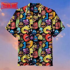 Monster Faces Pattern Art Hawaiian Shirt