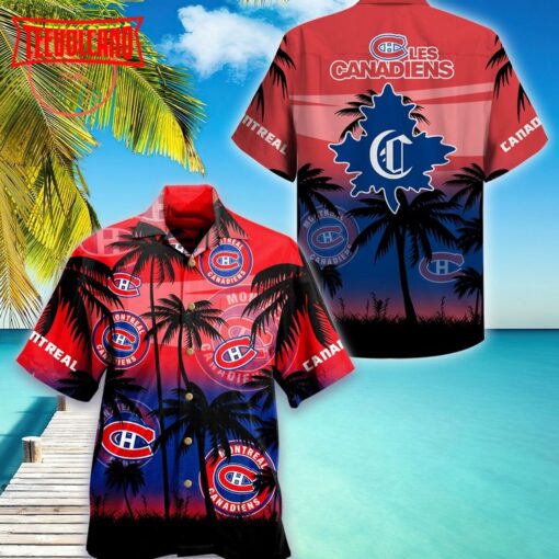 Montreal Canadiens NHL Palm Hawaiian Shirt