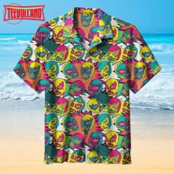 Máscara de lucha libre luchador Hawaiian Shirt