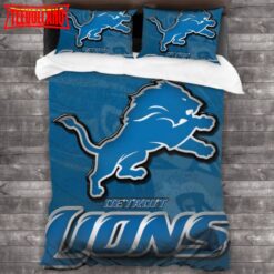 NFL Detroit Lions Logo Bedding Set 3PCS Duvet Cover