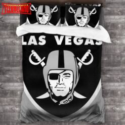 NFL Las Vegas Raiders Logo Bedding Set Duvet Cover