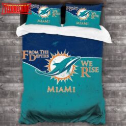 NFL Miami Dolphins Logo Bedding Set Duvet Cover