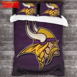 NFL Minnesota Vikings Logo Bedding Set 3PCS Duvet Cover