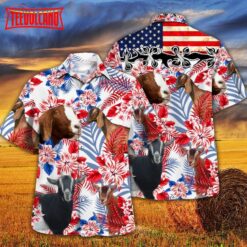 Nubian Goat Lovers United States Flag Hawaiian Shirt