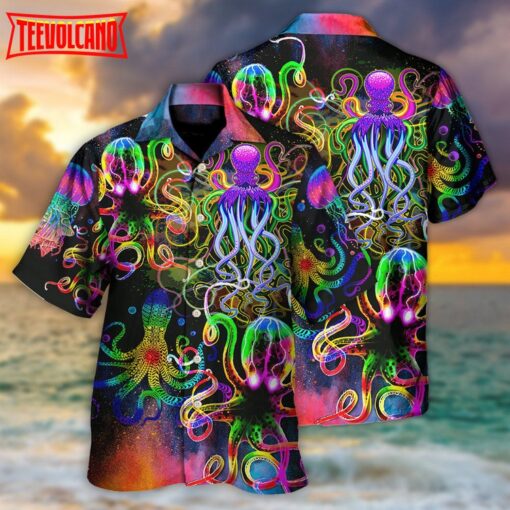 Octopus With Jellyfish Sea Life Hawaiian Shirt