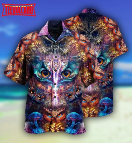 Owl Awesome Eyes Mysterious Hawaiian Shirt