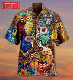 Owl Full Color Love Cool Hawaiian Shirt