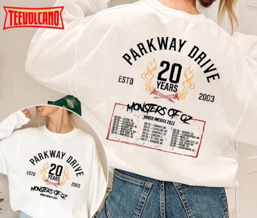 Parkway Drive Monsters of Oz 2023 Tour Shirt Double Side Shirt