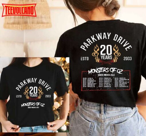 Parkway Drive Monsters of Oz 2023 Tour Shirt Double Side Shirt