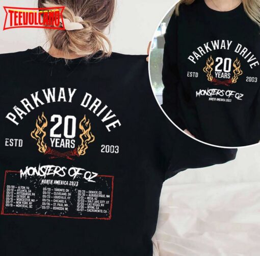 Parkway Drive Monsters of Oz 2023 Tour Shirt Double Side Shirt