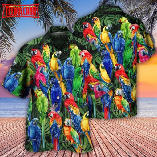 Parrot Family Colorful Hawaiian Shirt