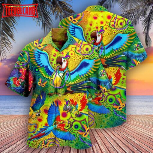 Parrot Mardi Gras Hawaiian Shirt