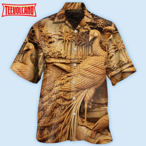 Peacock Woodcarving Hawaiian shirt