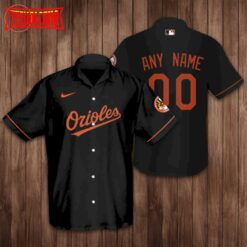 Personalized Baltimore Orioles Baseball Black Hawaiian Shirt