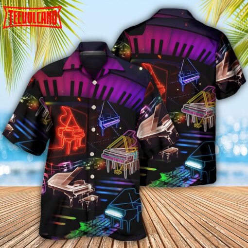 Piano Neon Music Lover Hawaiian Shirt