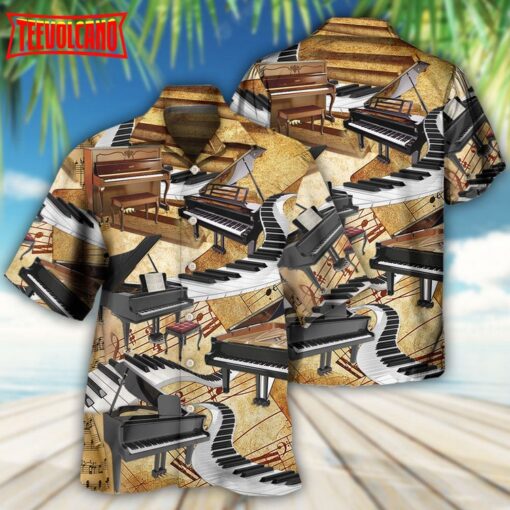 Piano Retro Art Music Lover Hawaiian Shirt