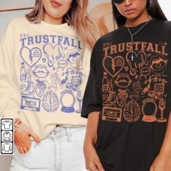 Pink Doodle Art Vintage Trustfall Lyrics Shirt