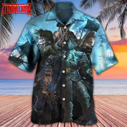 Pirate Monster Storm Sea Hawaiian Shirt