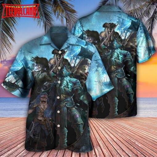 Pirate Monster Storm Sea Hawaiian Shirt