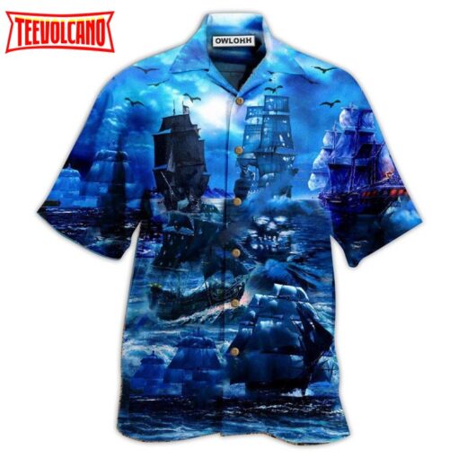 Pirate Ship Under The Romantic Moonlight Hawaiian Shirt