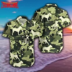 Pit bull Camo Dog Army Veteran Unisex Hawaiian Shirt