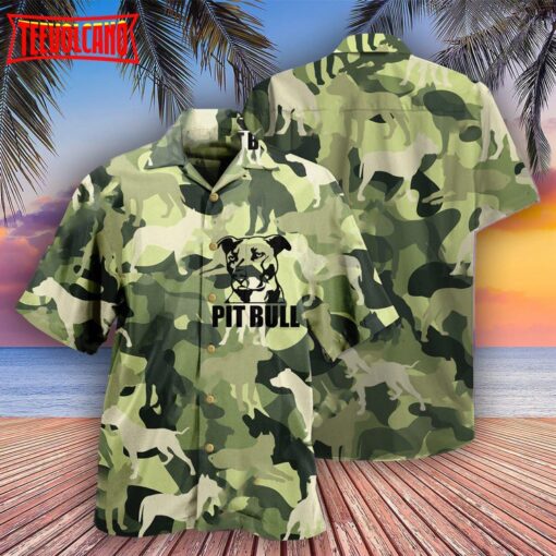 Pitbull Camouflage Style Hawaiian Shirt