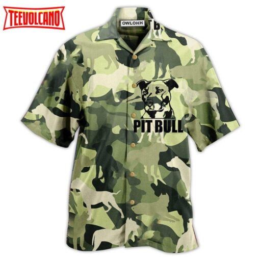 Pitbull Camouflage Style Hawaiian Shirt