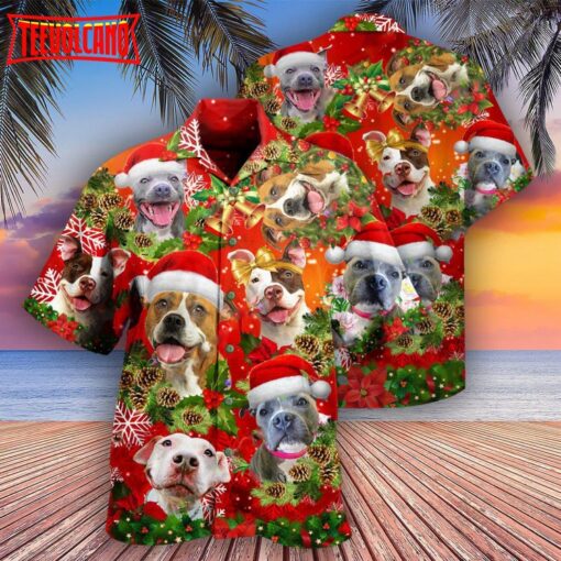 Pitbull Christmas Dogs Family Hawaiian Shirt