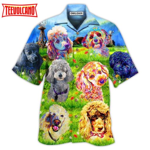 Poodle In The Beautiful Grass Field Hawaiian Shirt