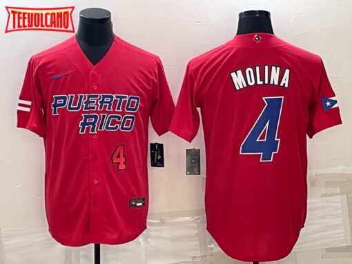 Puerto Rico Yadier Molina Red Red Replica 2023 World Baseball Classic Jersey