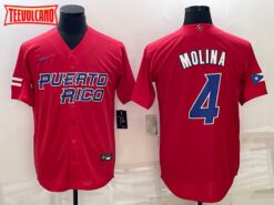 Puerto Rico Yadier Molina Red Replica 2023 World Baseball Classic Jersey