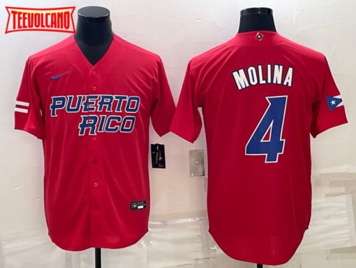 Puerto Rico Yadier Molina Red Replica 2023 World Baseball Classic Jersey