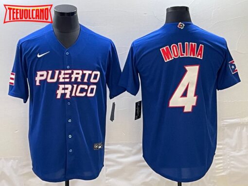 Puerto Rico Yadier Molina Royal 2023 World Baseball Classic Jersey