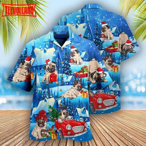 Pug Dog Merry Chrismas Hawaiian Shirt