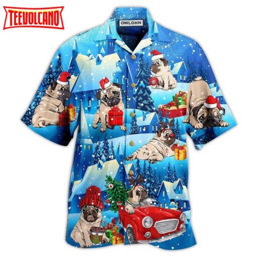 Pug Dog Merry Chrismas Hawaiian Shirt