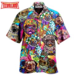 Pug Dogs Colorful Cute Hawaiian Shirt